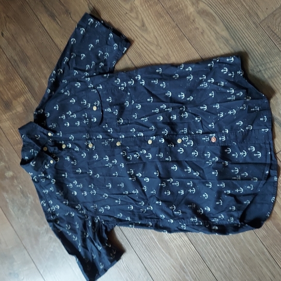 Merona size small navy cotton shirt either white anchors - Picture 1 of 4